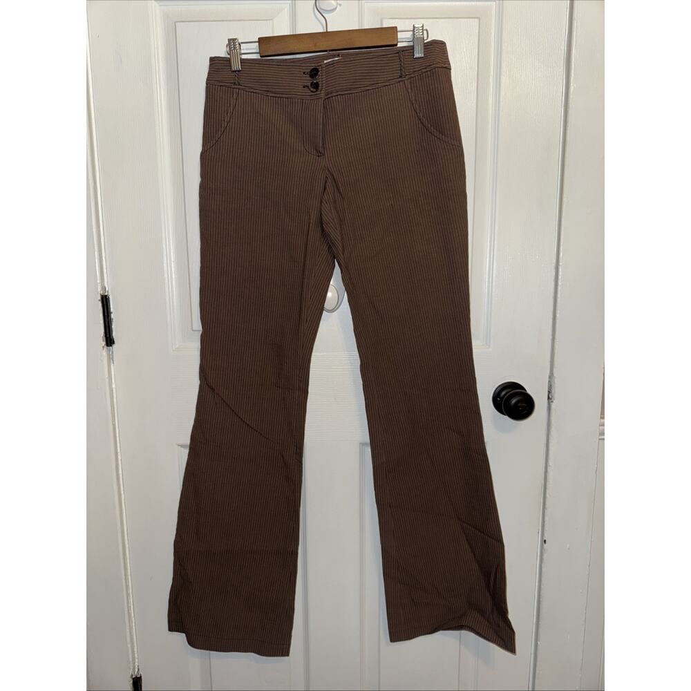 NEW‎ Mayle Women’s Striped Bootcut Cotton Linen Pants Size 6 Brown Black $395